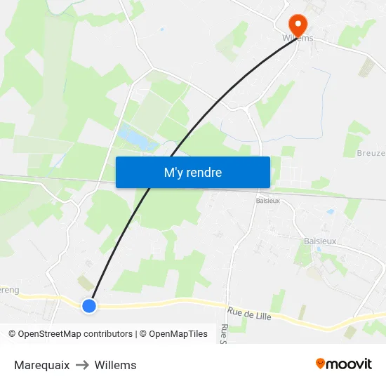 Marequaix to Willems map