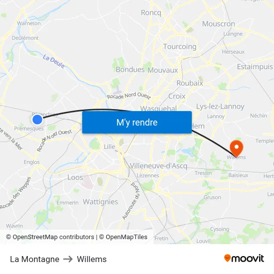 La Montagne to Willems map