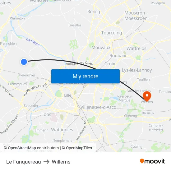 Le Funquereau to Willems map