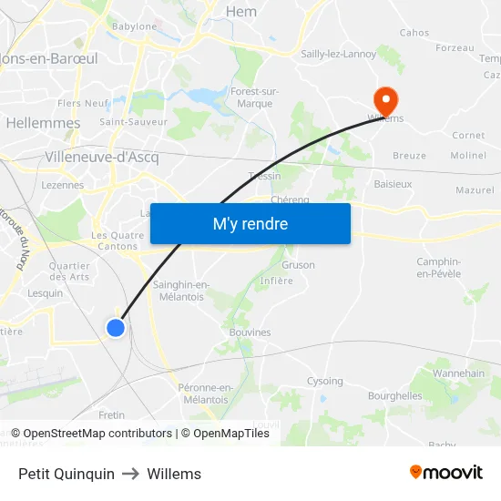 Petit Quinquin to Willems map