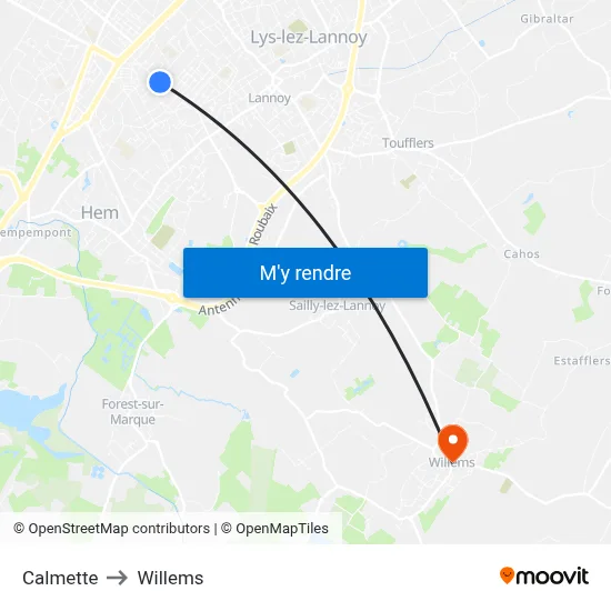 Calmette to Willems map