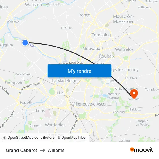 Grand Cabaret to Willems map