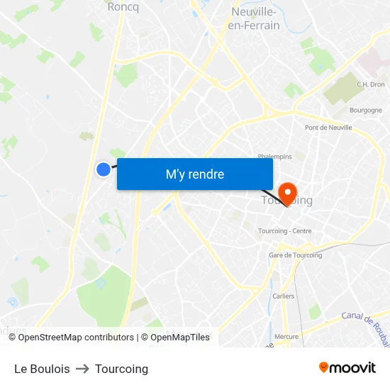 Le Boulois to Tourcoing map