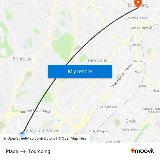 Place to Tourcoing map