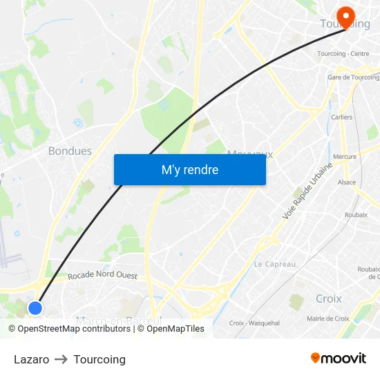 Lazaro to Tourcoing map