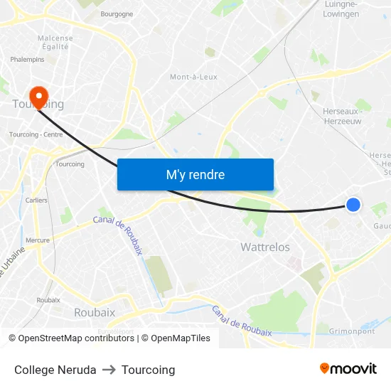 College Neruda to Tourcoing map