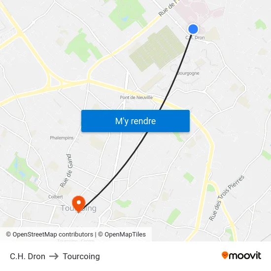 C.H. Dron to Tourcoing map