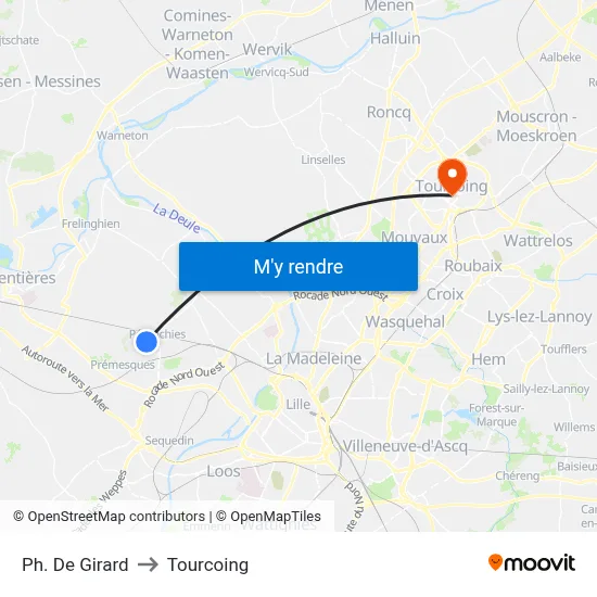 Ph. De Girard to Tourcoing map