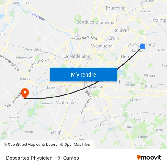 Descartes Physicien to Santes map