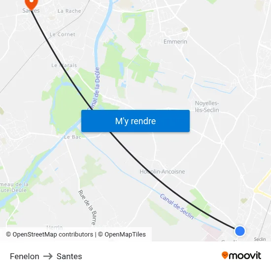 Fenelon to Santes map