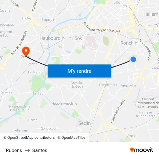 Rubens to Santes map