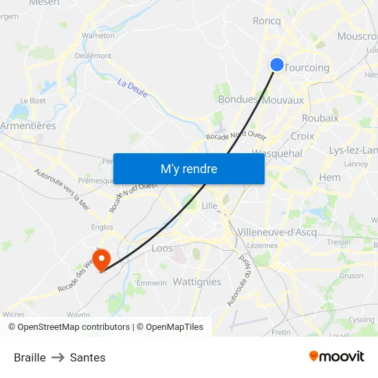 Braille to Santes map