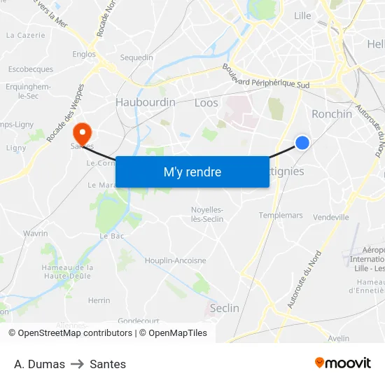 A. Dumas to Santes map