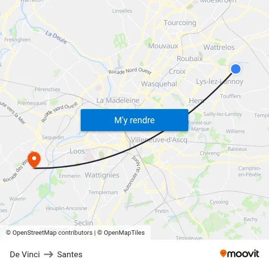 De Vinci to Santes map