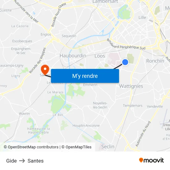 Gide to Santes map