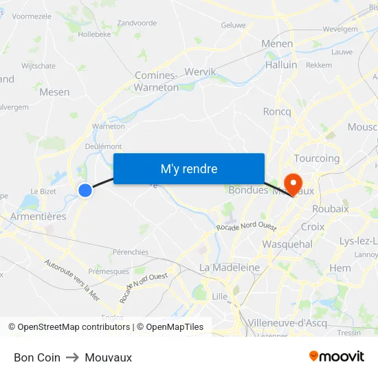 Bon Coin to Mouvaux map