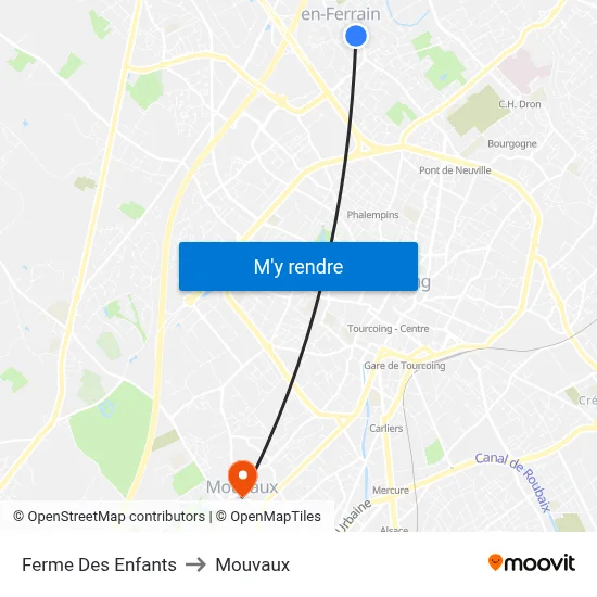 Ferme Des Enfants to Mouvaux map