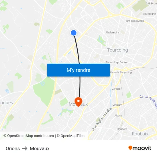 Orions to Mouvaux map