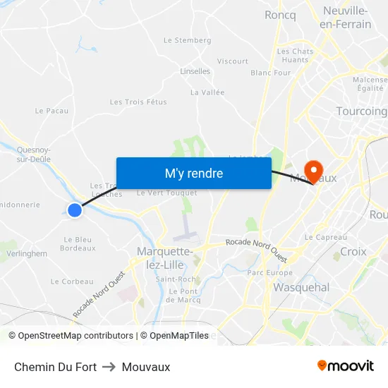 Chemin Du Fort to Mouvaux map