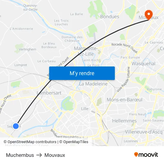 Muchembus to Mouvaux map