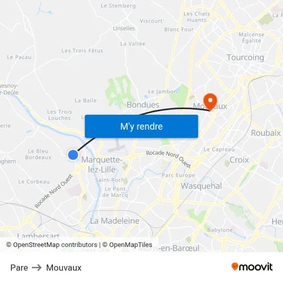 Pare to Mouvaux map