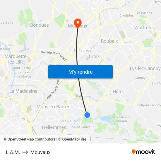 L.A.M. to Mouvaux map