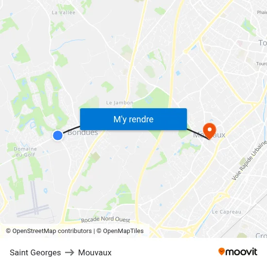 Saint Georges to Mouvaux map