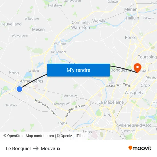 Le Bosquiel to Mouvaux map
