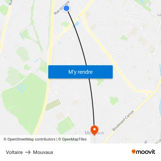 Voltaire to Mouvaux map