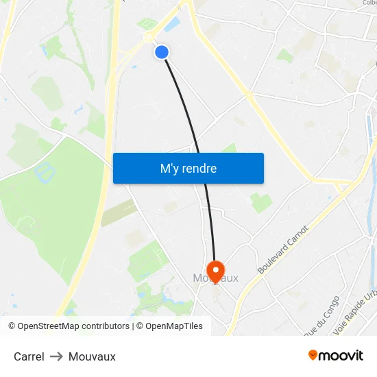 Carrel to Mouvaux map
