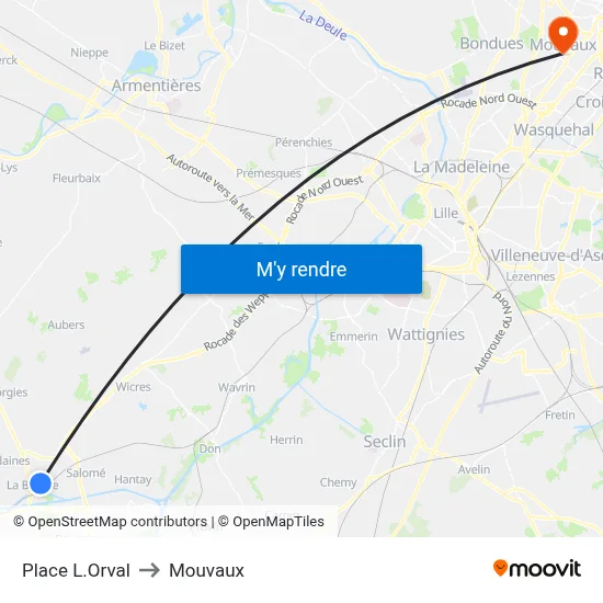 Place L.Orval to Mouvaux map