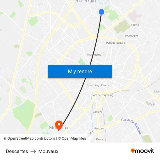 Descartes to Mouvaux map