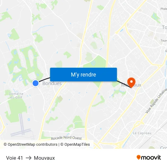 Voie 41 to Mouvaux map