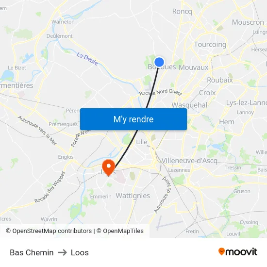 Bas Chemin to Loos map