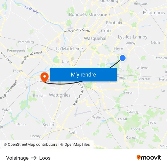 Voisinage to Loos map