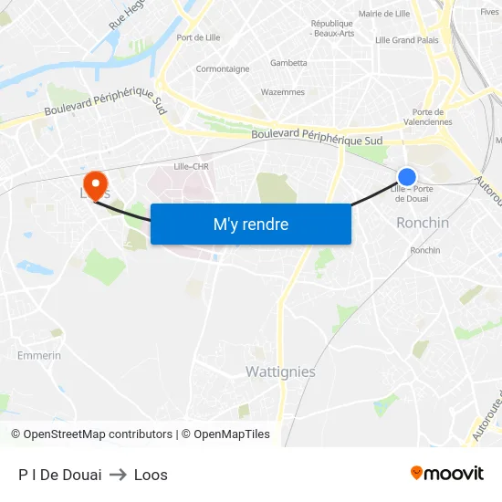 P I De Douai to Loos map