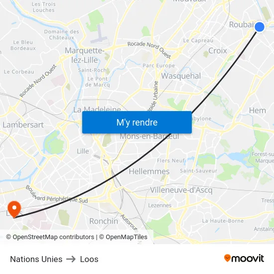 Nations Unies to Loos map
