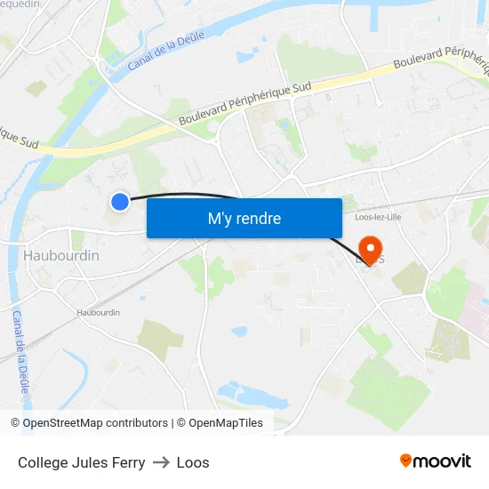 College Jules Ferry to Loos map