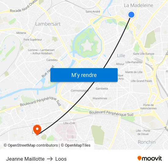 Jeanne Maillotte to Loos map