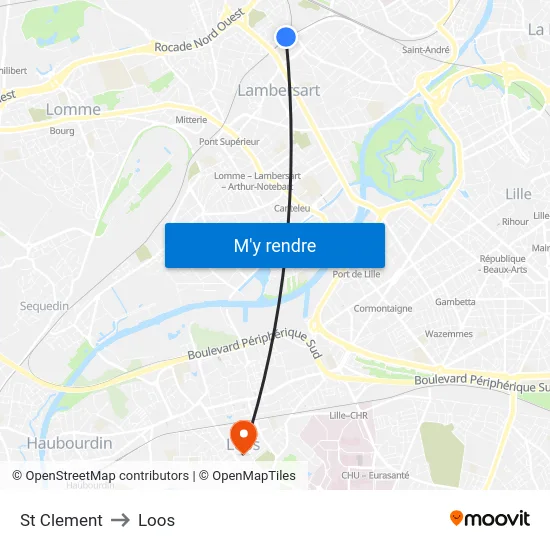 St Clement to Loos map
