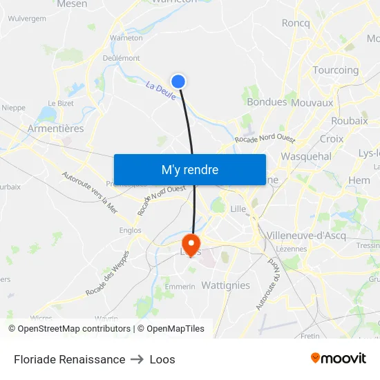 Floriade Renaissance to Loos map