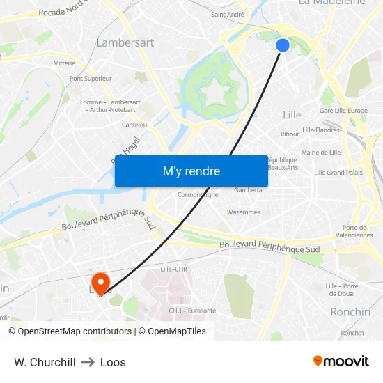 W. Churchill to Loos map