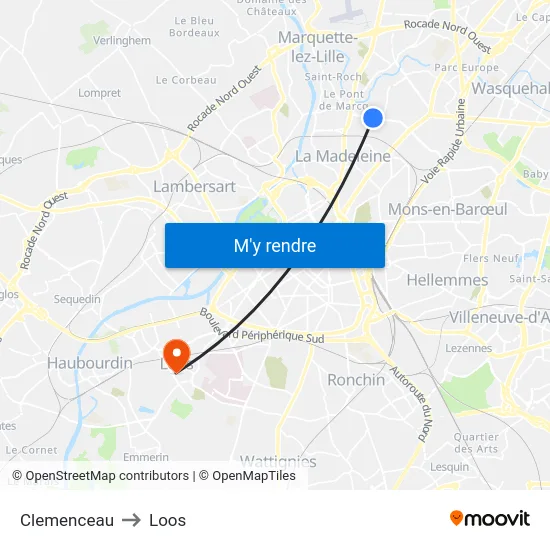 Clemenceau to Loos map