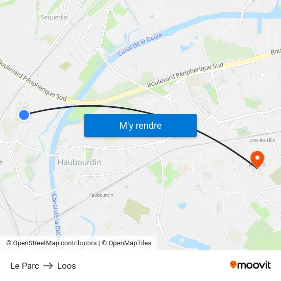 Le Parc to Loos map
