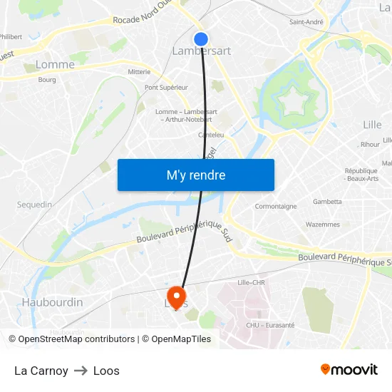 La Carnoy to Loos map