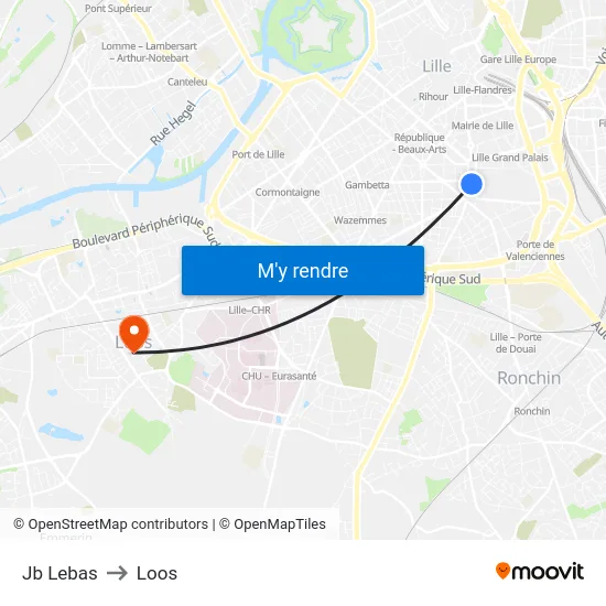 Jb Lebas to Loos map