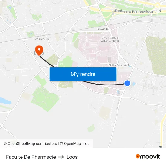 Faculte De Pharmacie to Loos map