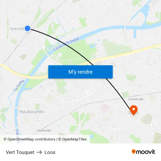 Vert Touquet to Loos map