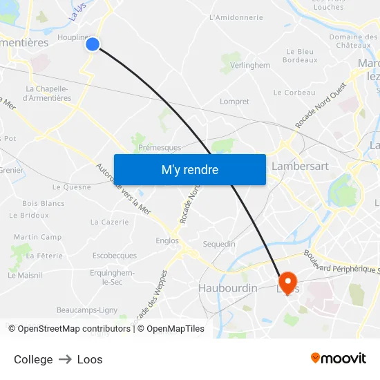 College to Loos map