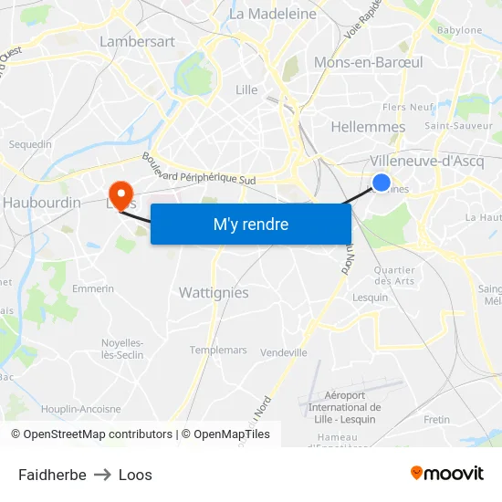 Faidherbe to Loos map